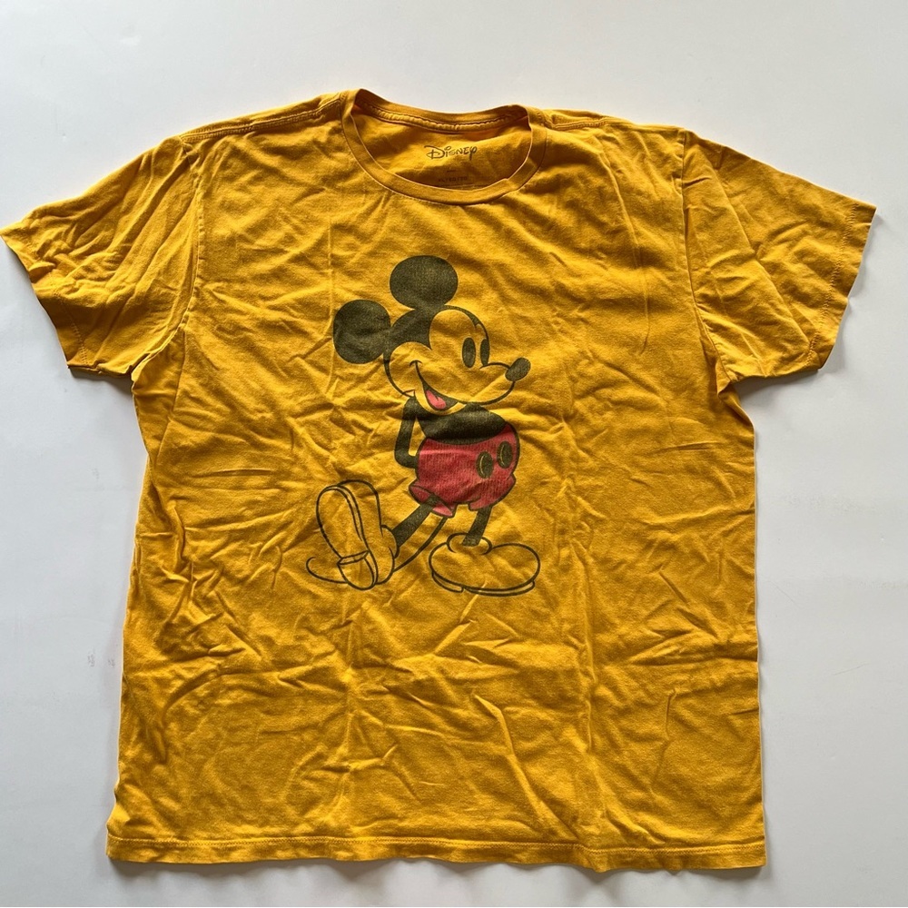 Mustard Yellow Mickey Mouse T-shirt - Size XL